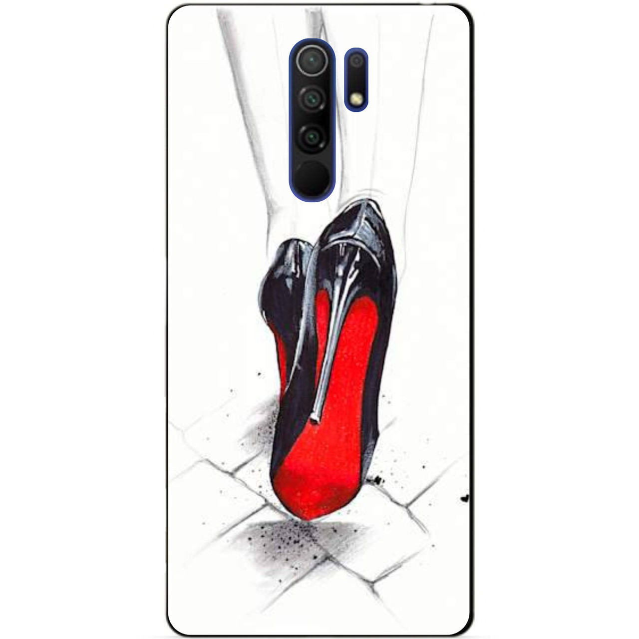 

Силиконовый бампер чехол для Xiaomi Redmi 9 с рисунком Лабутены, Разные цвета