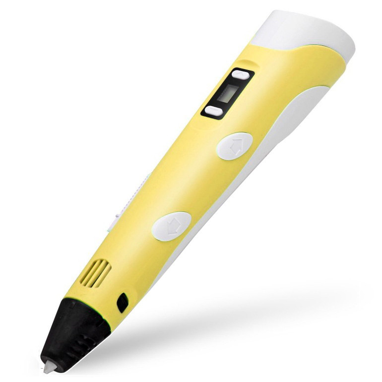

3D-ручка для рисования пластиком c LCD дисплеем 3D Pen 2 Желтая КОД: mt-314