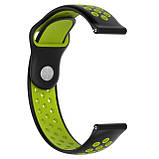 Спортивный ремешок Primolux Perfor Sport с перфорацией для часов Samsung Galaxy Watch 46mm - Black&Green, фото 2