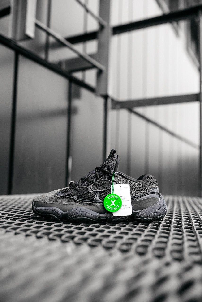 

Кроссовки унисекс черные Adidas Yeezy 500 Utility Black. Обувь унисекс Адидас Изи 500 Утилити Блэк., Черный