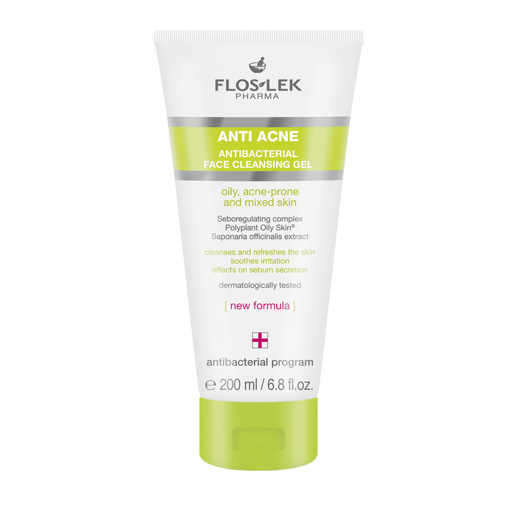 

ANTI ACNE Антибактериальный очищающий гель Floslek для лица, 200 мл