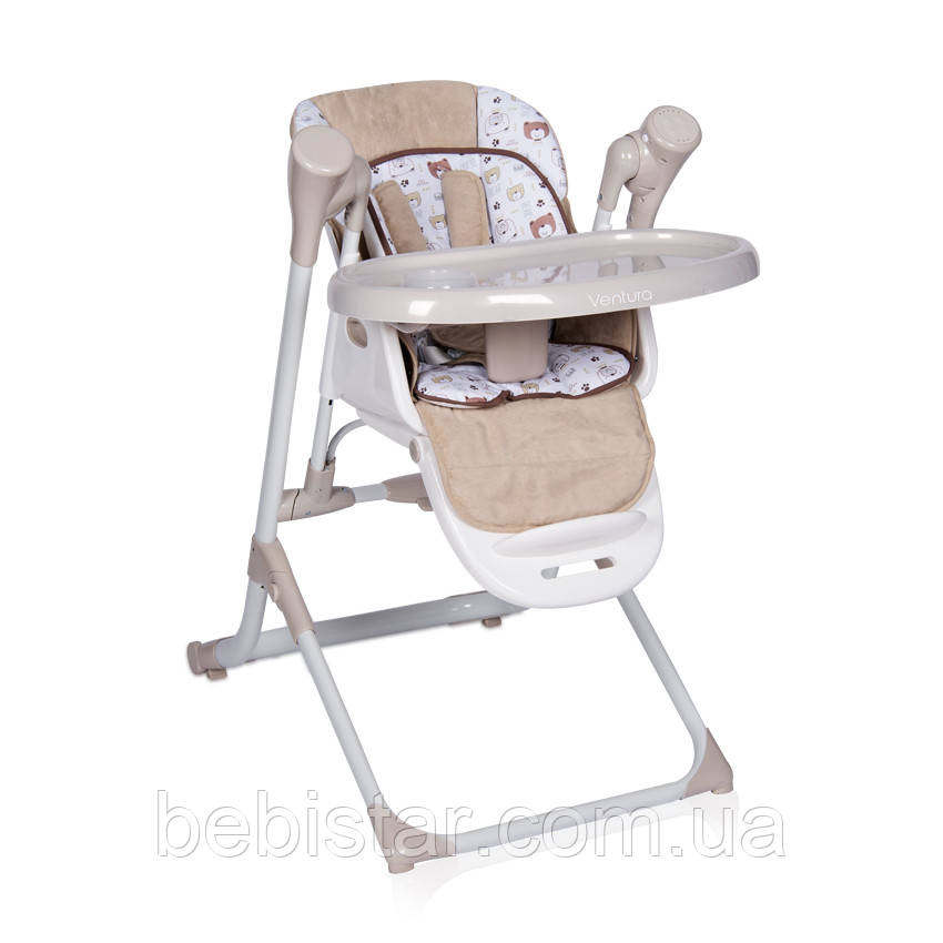 Стільчик для годування крісло-качалка бежевий Lorelli Ventura Beige для малюків від народження до 3 років