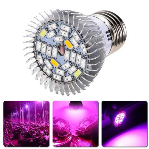 

Фитолампа фито лампа для растений, полный спектр E27, 28 LED 8Вт