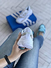 Кроссовки женские Adidas Ozweego белые с рефлективной вставкой ((на стилі)), фото 2
