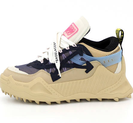 Кросівки жіночі Off White Odsy-1000 Sneaker бежеві з кольоровими вставками ((на стилі)), фото 2