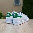 Кросівки жіночі Adidas Stan Smith Білі з зеленим задником ((на стилі)), фото 5