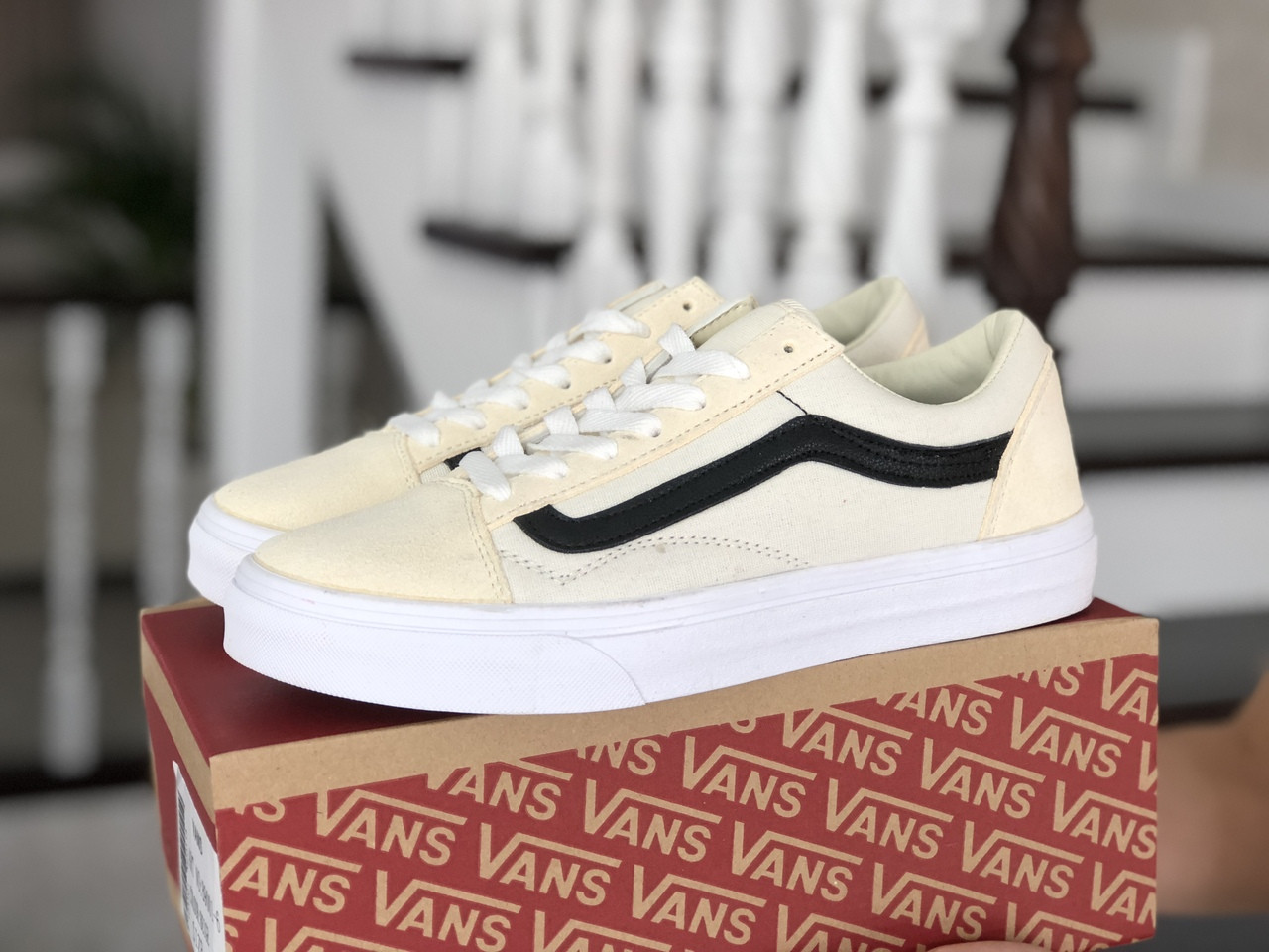 

Кеды женские демисезонные в стиле Vans, бежевые 38, Бежевый