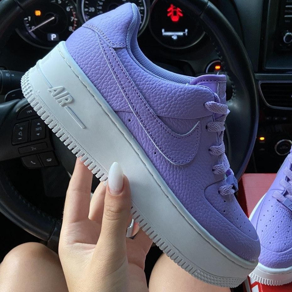 Кроссовки женские Nike Air Force 1 Low Violet White фиолетовые с белой подошвой ((на стилі))