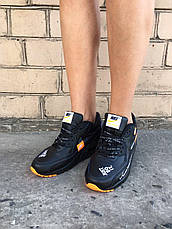 Кросівки жіночі Nike Air Max 90 Just Do It Black чорні з помаранчевими вставками ((на стилі)), фото 3