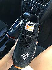 Кроссовки женские Nike Air Max 90 Just Do It Black черные с оранжевыми вставками ((на стилі)), фото 2
