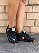 Кроссовки женские Nike Air Max 90 Just Do It Black черные с оранжевыми вставками ((на стилі)), фото 5
