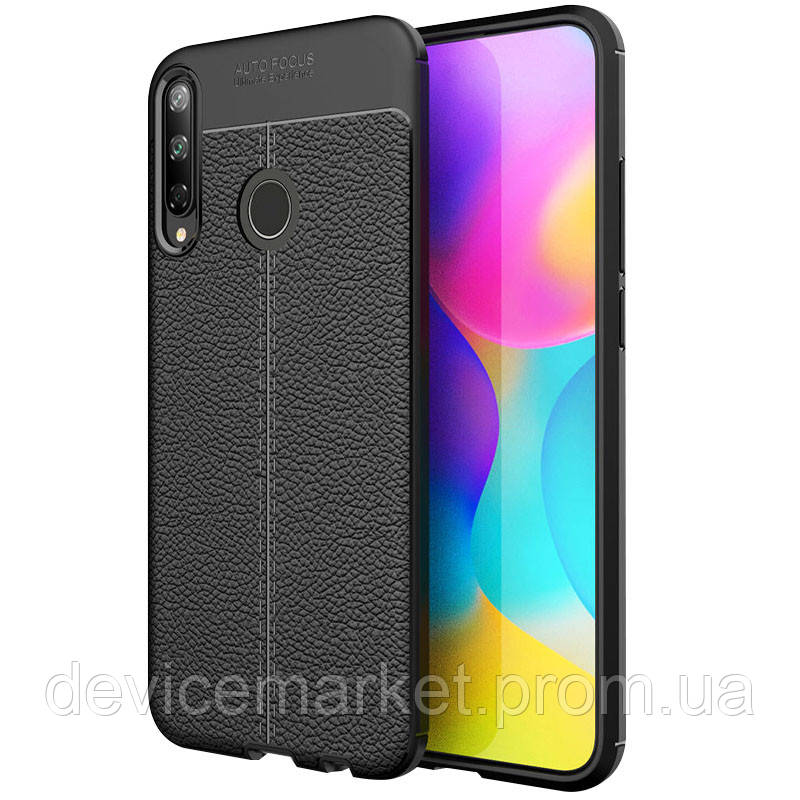 

TPU чехол фактурный (с имитацией кожи) для Huawei P40 Lite E / Y7p (2020), Черный