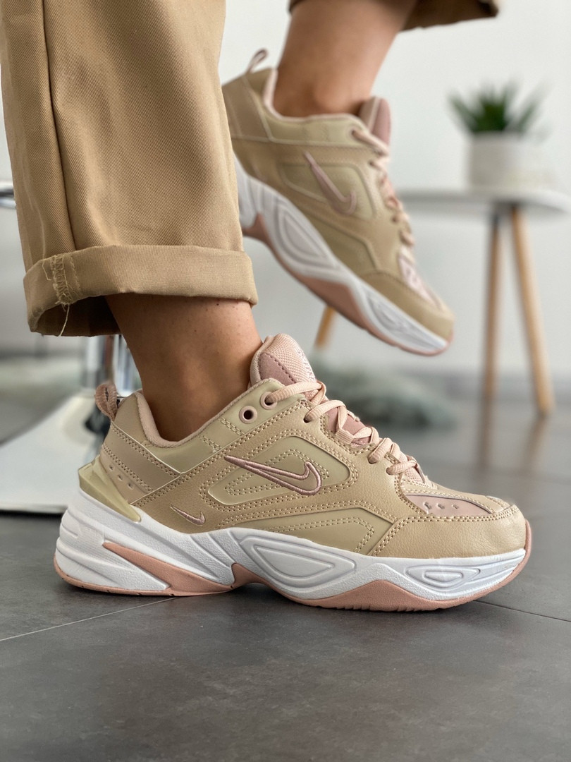 

Кроссовки женские Nike M2K Tekno, бежевые, Найк М2К Техно, код KS-9207, Бежевый