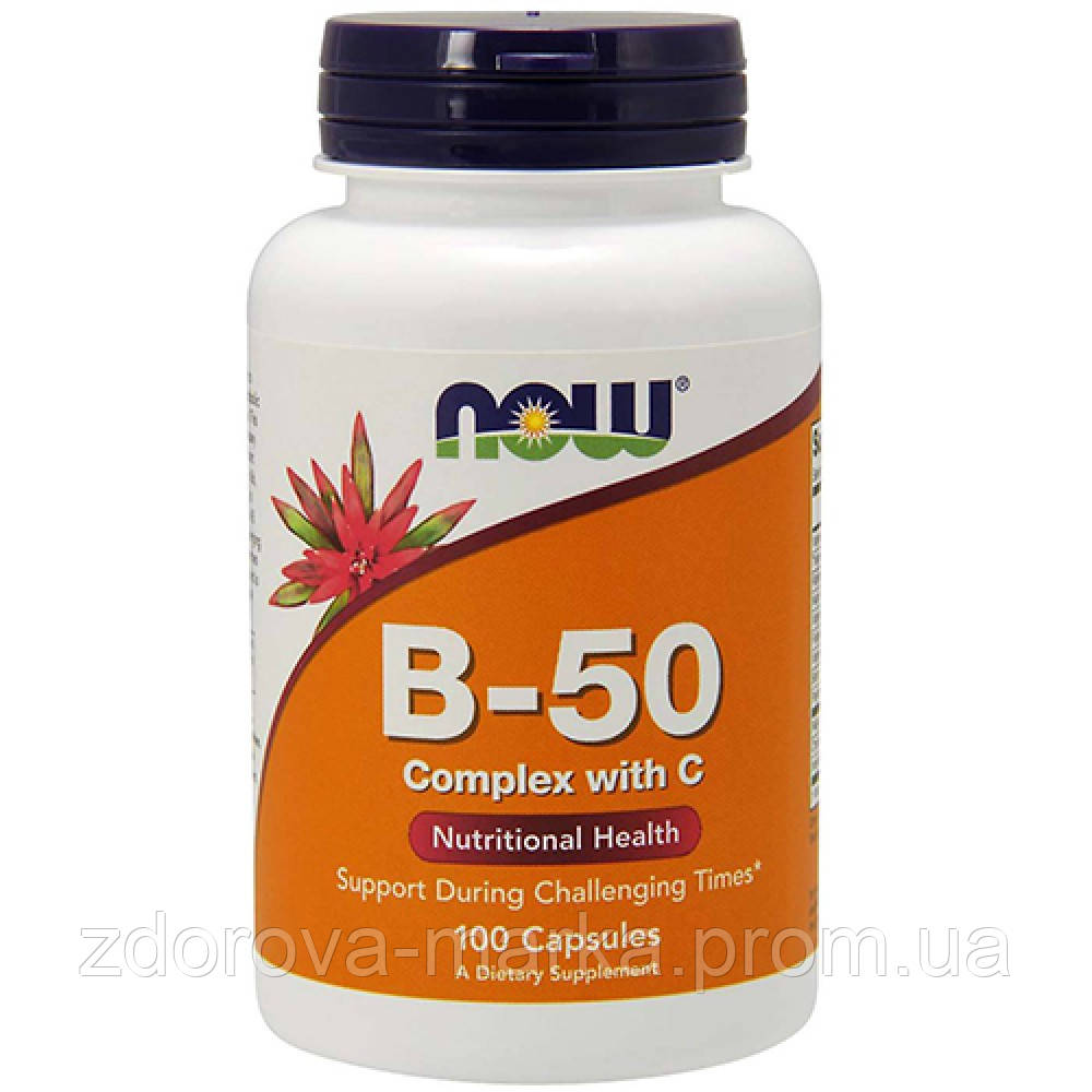 

NOW Foods, B-50, комплекс с витамином C, 100 растительных капсул