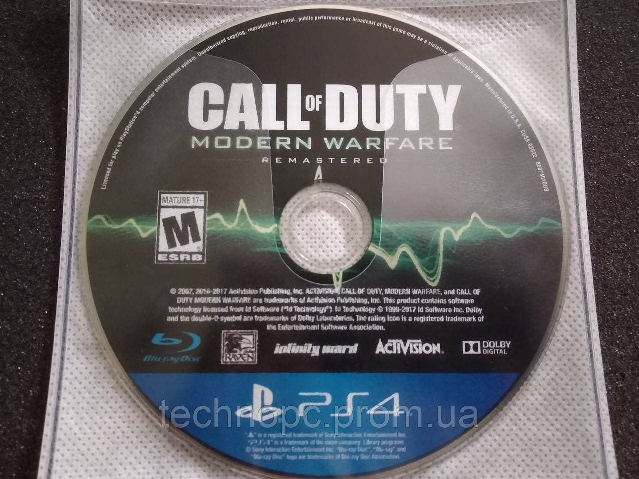 Диск с игрой Call of Duty: Modern Warfare Remastered для PS4