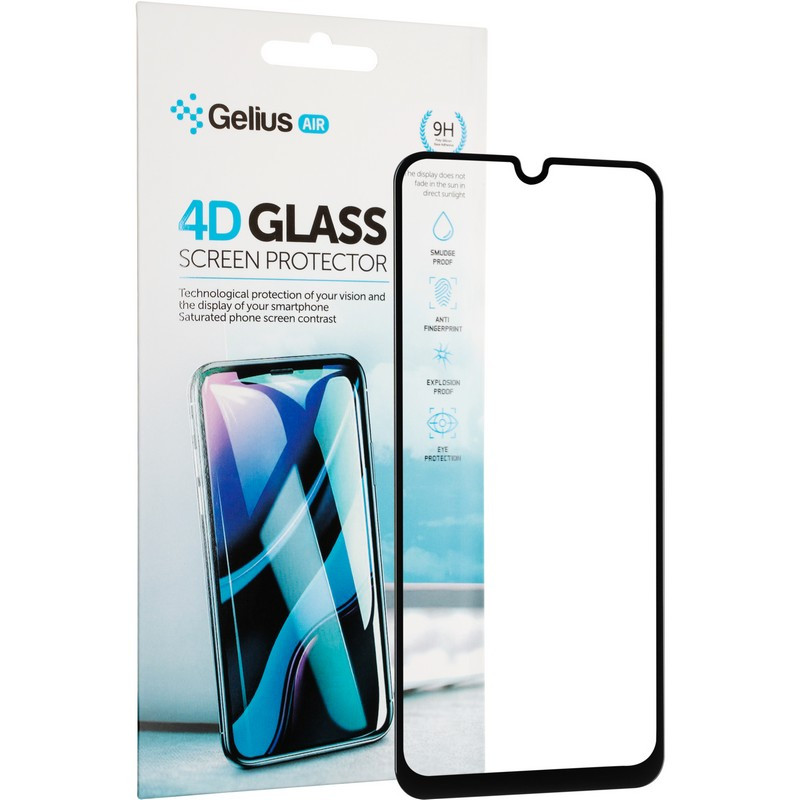

Защитное стекло Gelius Pro 4D for Huawei Y5 (2019) Black на экран телефона с полным покрытием., Черный