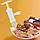 Пресс для изготовления лапши и макарон, ручная машина спагетница 4 насадки, ручная лапшерезка 7458, фото 3