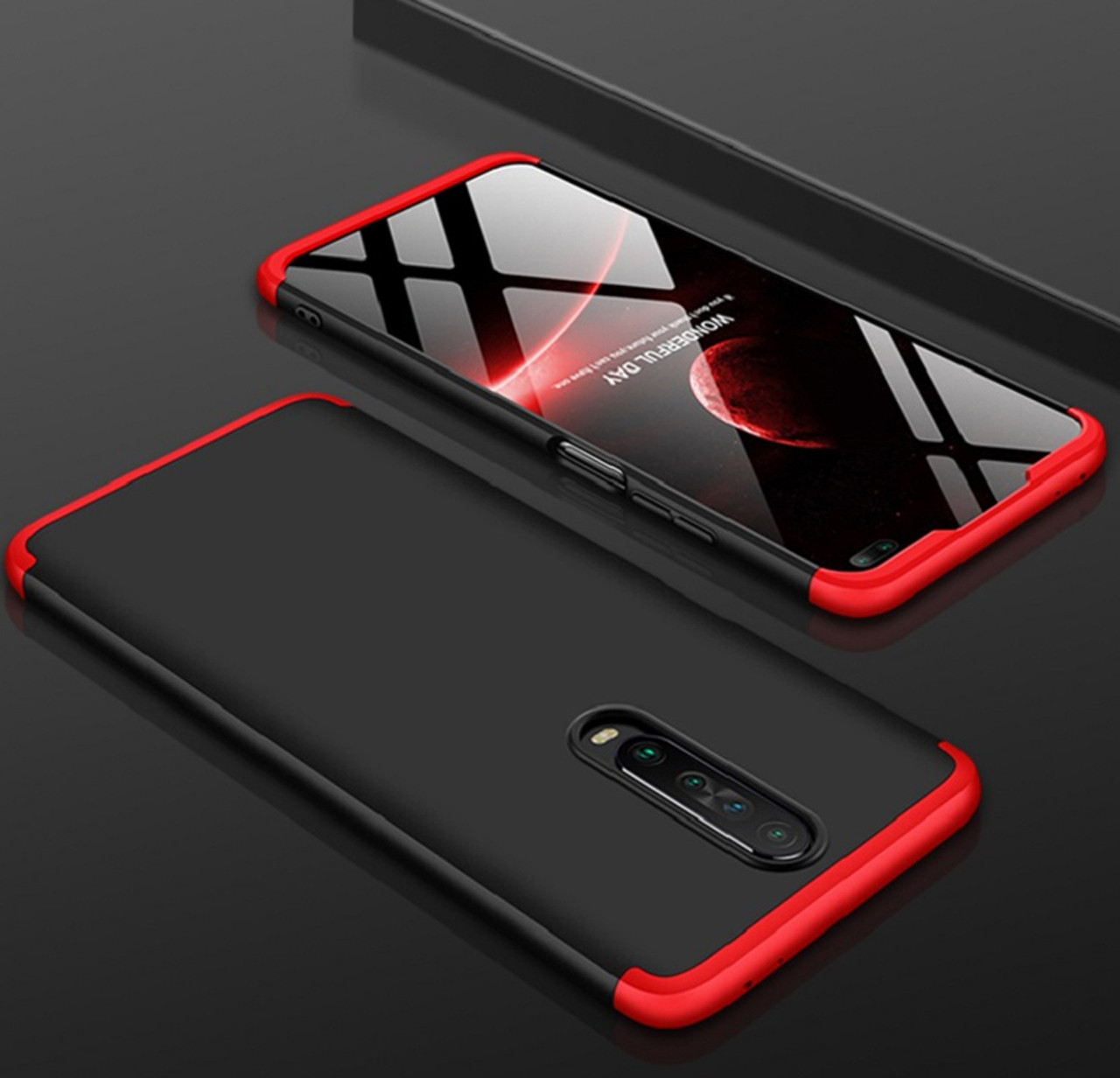 

Противоударный чехол GKK LikGus 360 градусов для Xiaomi Redmi K30 Black / Red