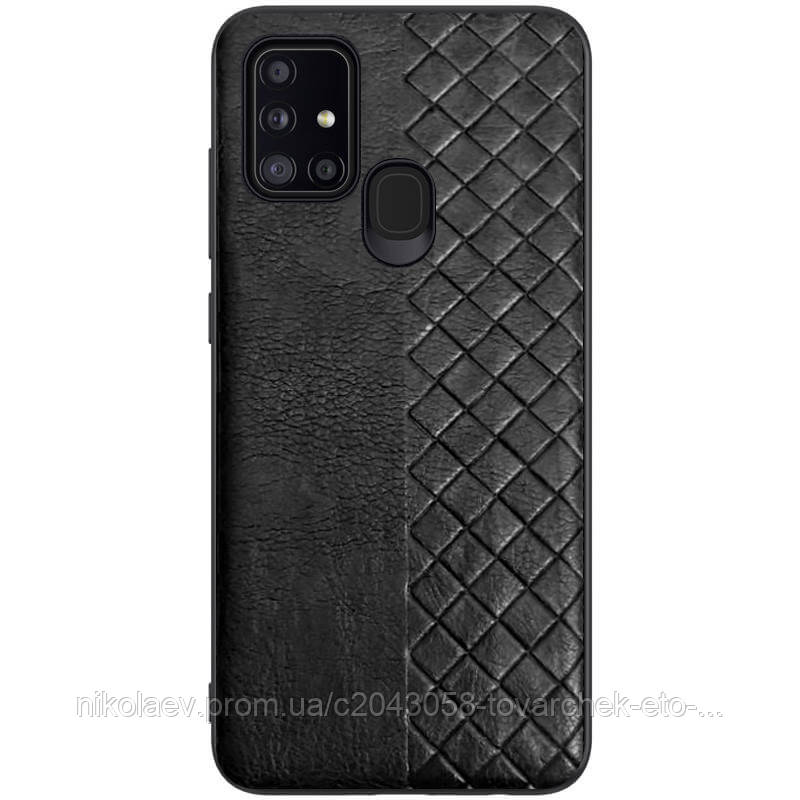 

Кожаная накладка WeaveSide (PU) для Samsung Galaxy A21s, Черный