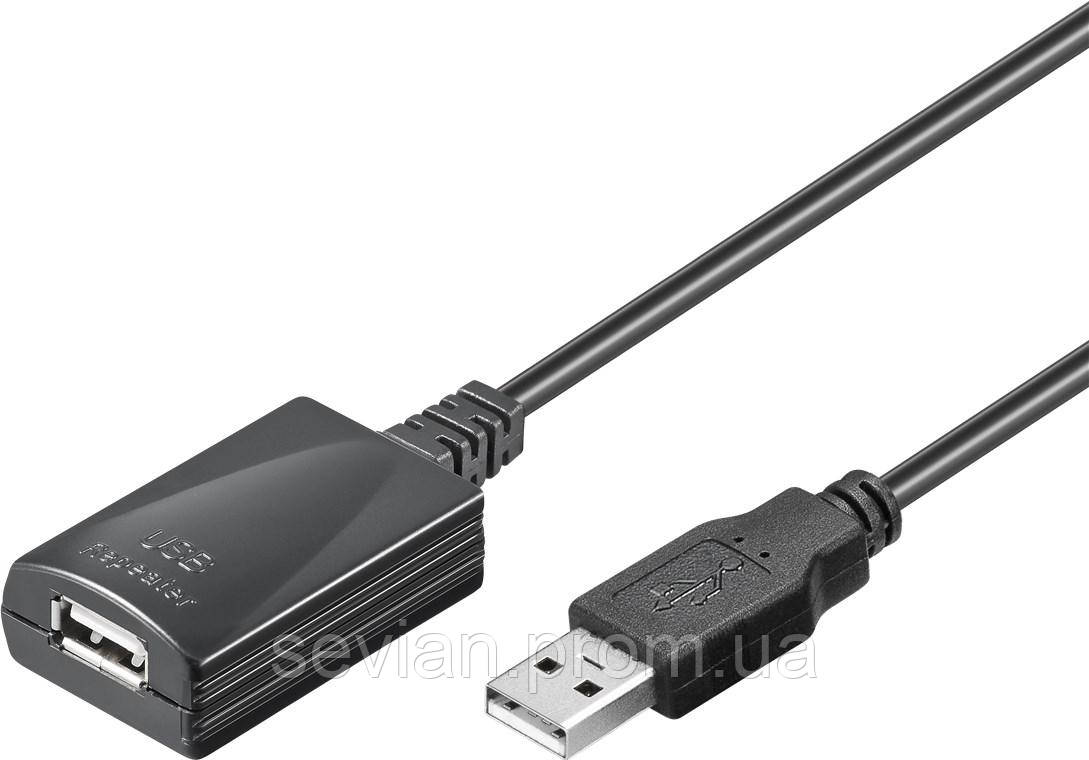 

Подовжувач пристроїв активн USB2.0 A M/F (Active) 5.0m Goobay AWG24+28 каскад 4x Черный(75.06.8876)