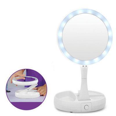

Настольное круглое косметическое зеркало с LED подсветкой My Fold Away! лучшее качество, Белый