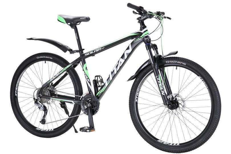 

TitanBike Велосипед Titan Solar 27,5" 17" Черный-Белый-Зеленый