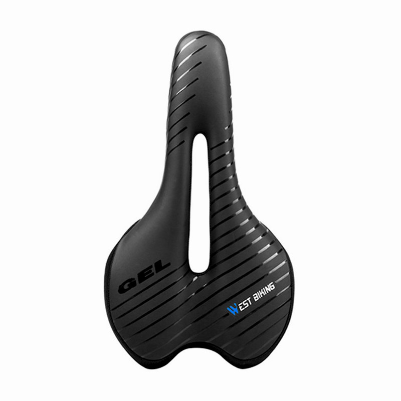 

Велосипедное седло West Biking WB-S09 Black спортивное с фонарем и отверстием