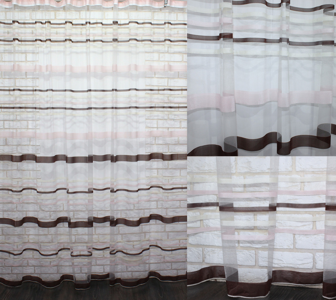 

Тюль фатин полоса, цвет бежевый с коричневым.(3х2,5м.) Код 586т 40-251
