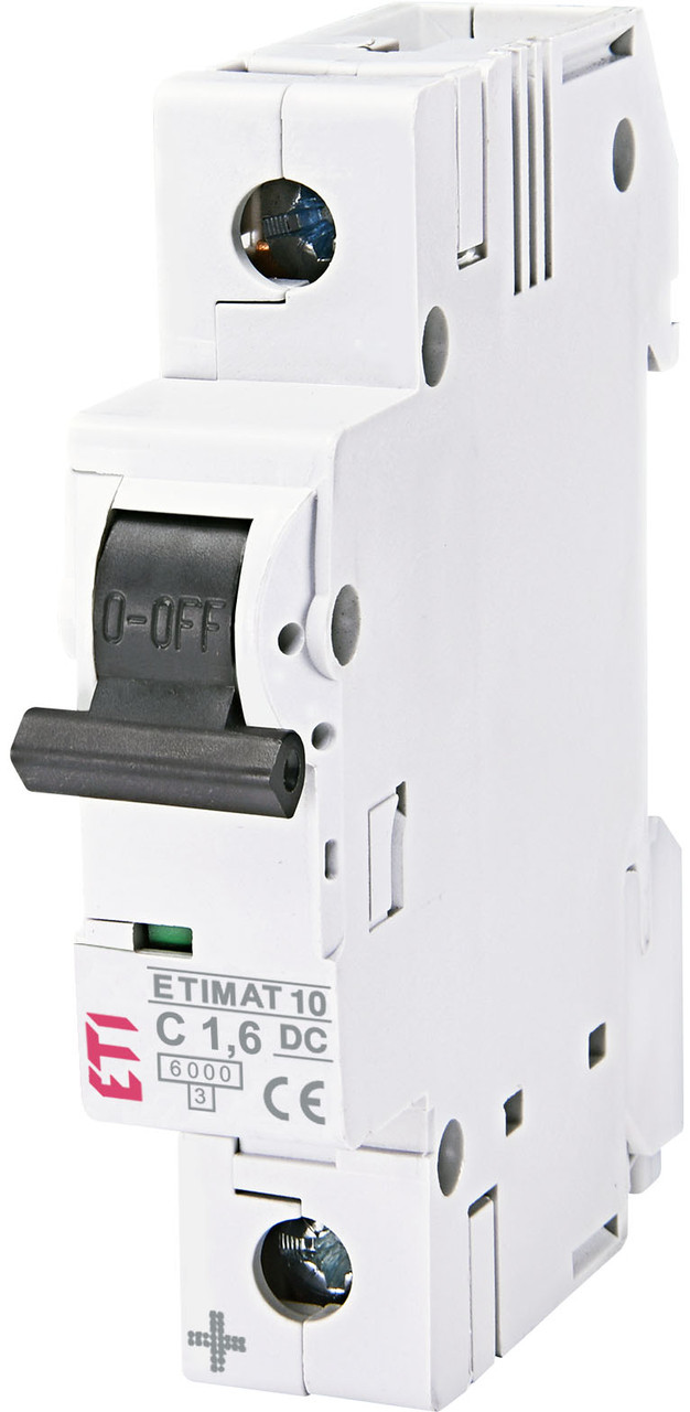 Автоматичний вимикач ETI ETIMAT 10 DC 1P 1,6 A C 6kA 2137707 | модульний 1-полюсний автомат 2п C 1.6 А