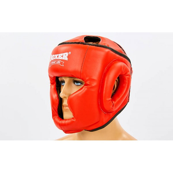 

Шлем боксерский с полной защитой Кожвинил BOXER (красный)