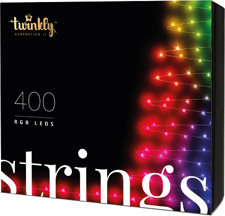 

Smart LED Гирлянда Twinkly Strings RGB 400, BT+WiFi, Gen II, IP44 кабель черный TWS400STP-BEU