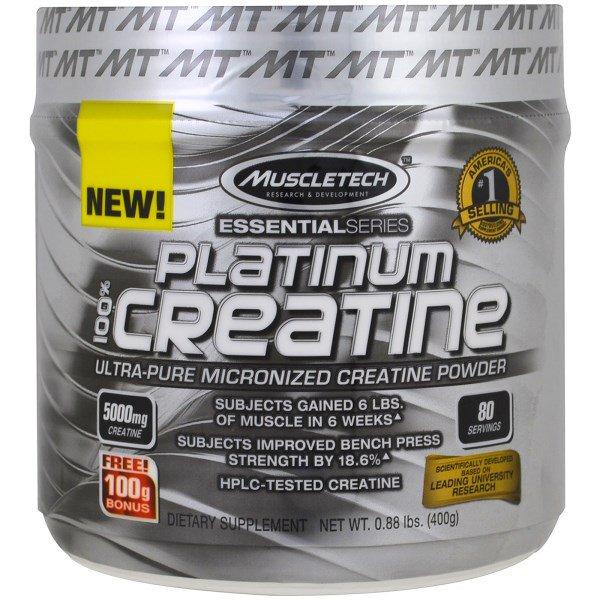 

Muscletech, Essential Series, 100% микронизированный креатин Platinum, без запаха, 0,88 фунтов (400 г)