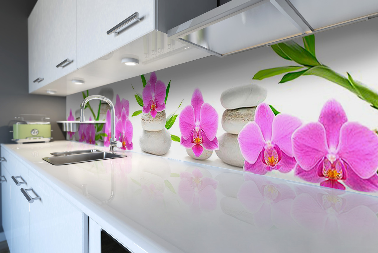 Фартук орхидея. Кухонный фартук орхидеи. Кухня Орхидея. Фартук для кухни «Орхидея».