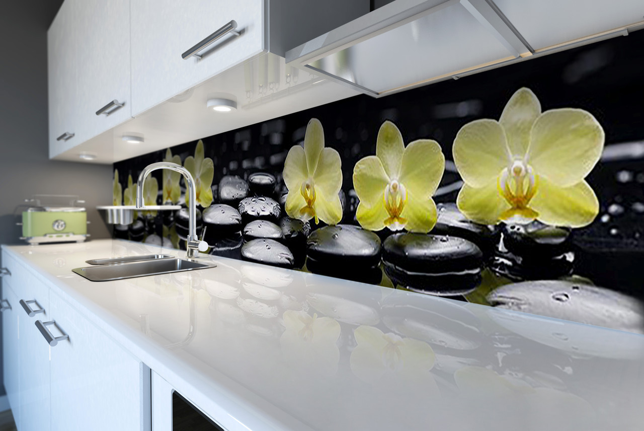 Фартук орхидея. Кухонный фартук ПВХ Орхидея (600*3000*1,5мм). Фартук для кухни «Орхидея». Кухонный фартук орхидеи. Фартук кухонный с орхидеями на кухню.