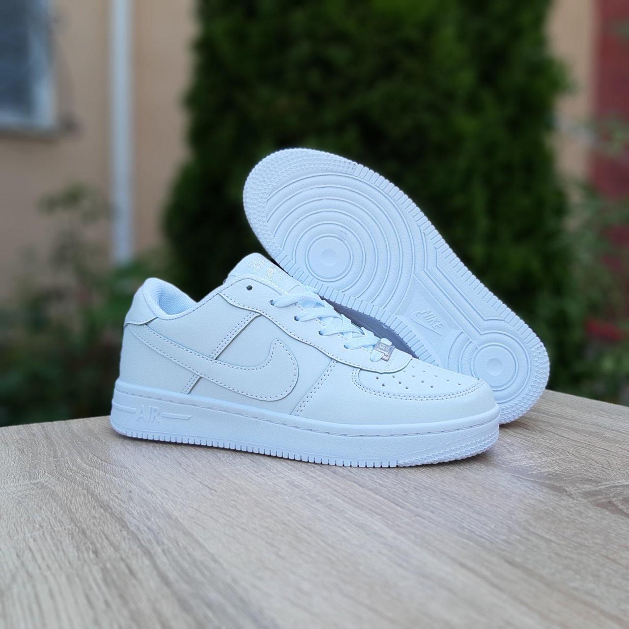 

Кроссовки женские Nike Air Force 1 белые, Найк Аир Форс, натуральная кожа, прошиты. Код OD-20190, Белый