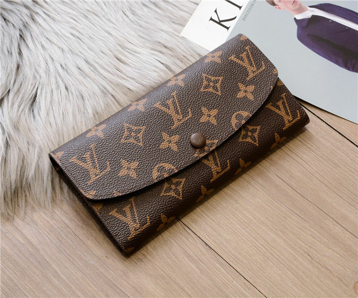 

Большой кошелек реплика Louis Vuitton Monogram на кнопке | lv монограм | лв (0814) Кофейный, Коричневый