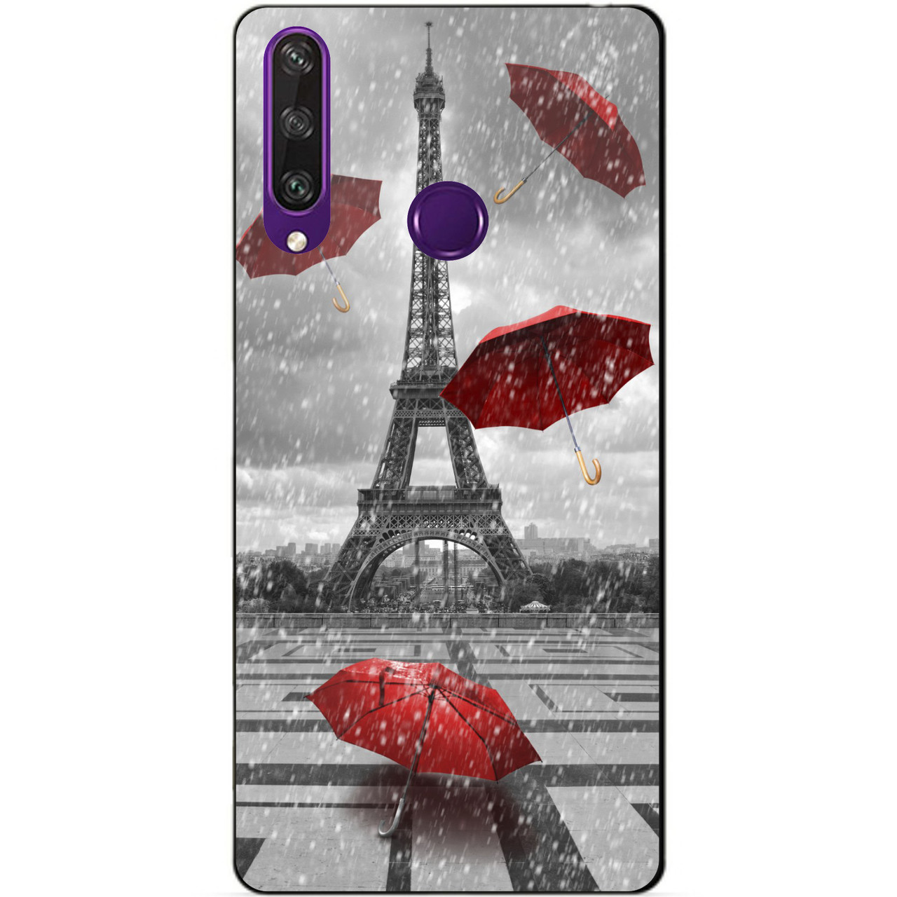 

Силиконовый чехол бампер для Huawei Y6p с рисунком Дождь в Париже, Разные цвета