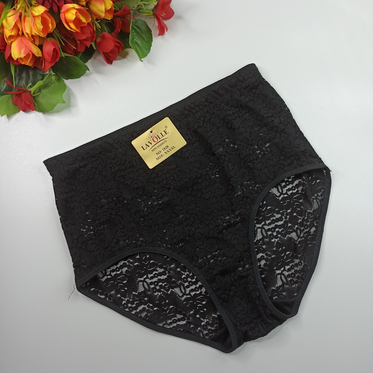 

Трусики утяжка живота Lavolle "Виноград" 4XL черный (1028)