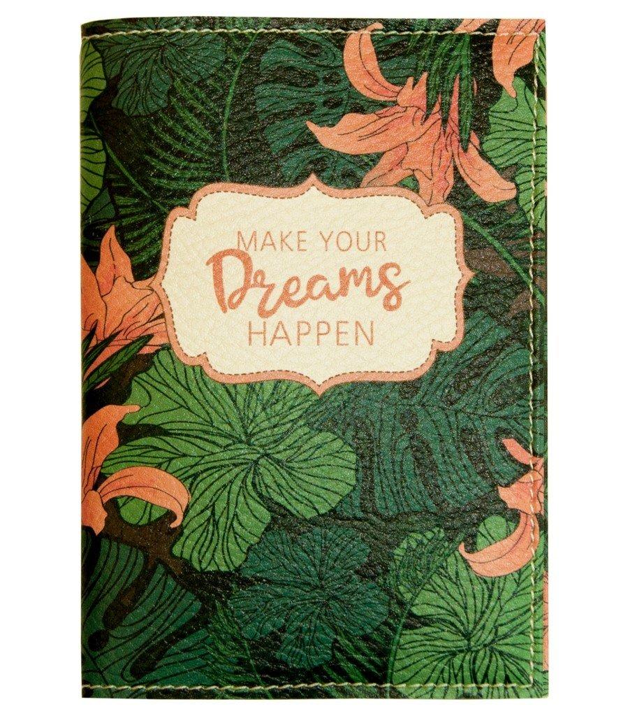 

Обложка для паспорта Papadesign "Make your dreams happen" 13,5*10, Зеленый