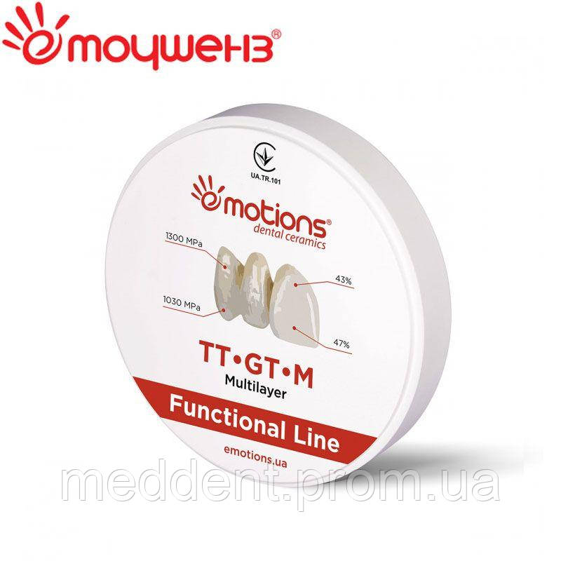 

Циркониевый диск Functional Ø 98 мм TT-GT-M-В1 (Multi layered), 1030-1300 mPa, Emotions