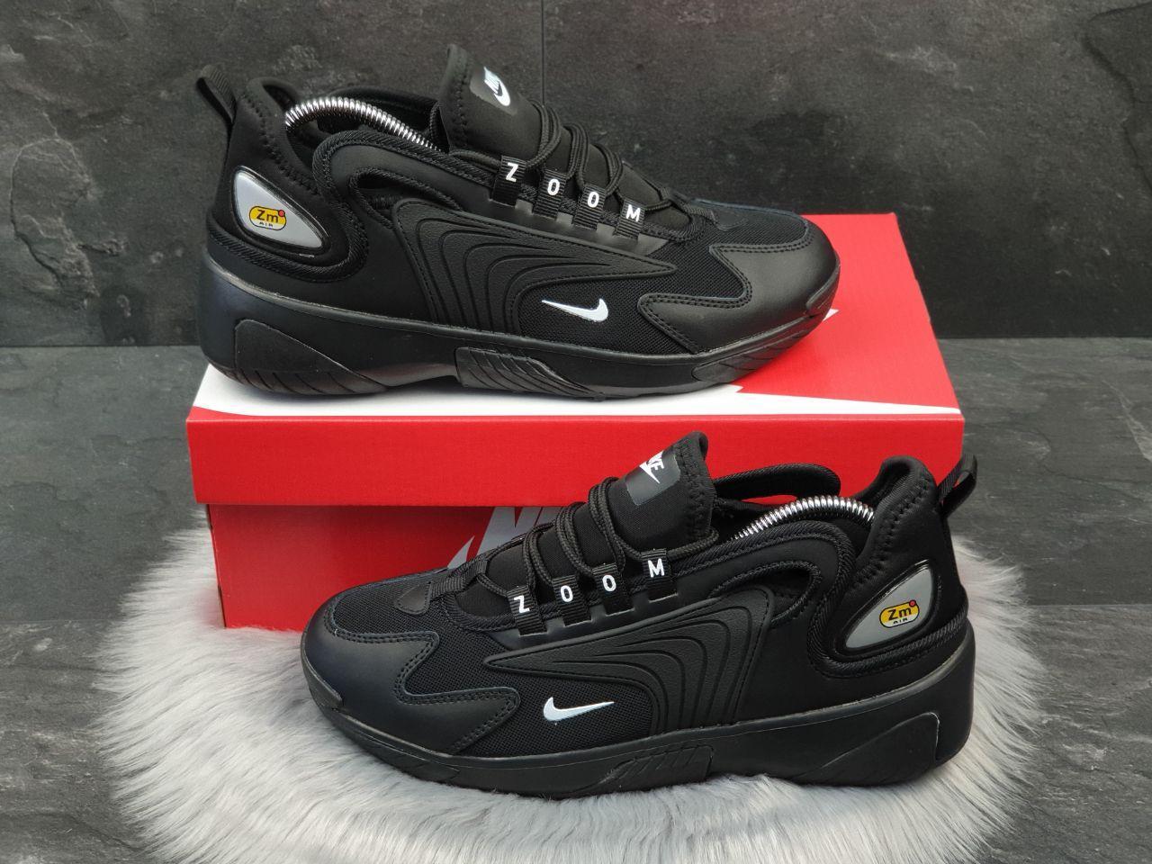 

Мужские кроссовки Nike Zoom 2k черные — кожаная обувь в стиле Найк зум 2к демисезонные 44, Черный