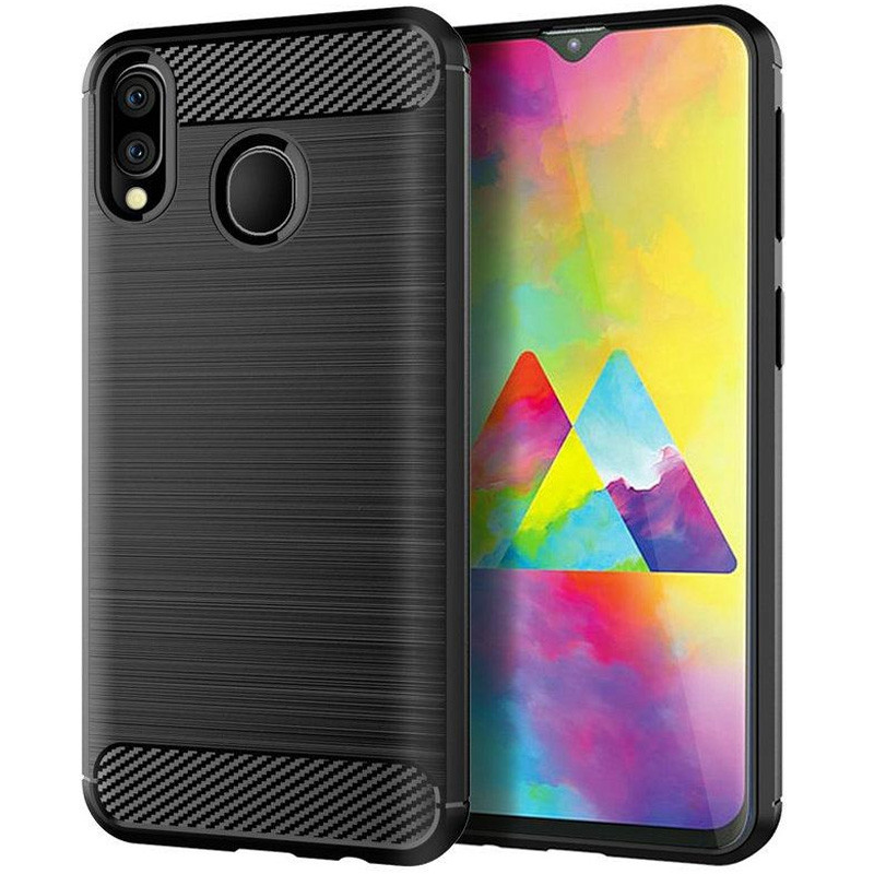 

Чехол для Samsung Galaxy M20 Polished Carbon Black противоударный на самсунг м20 черный