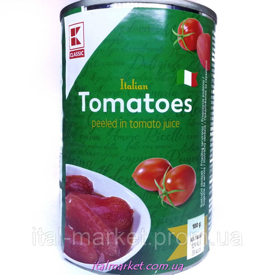 Томаты очищенные Tomatoes peeled in tomato juice 400 г, Classic