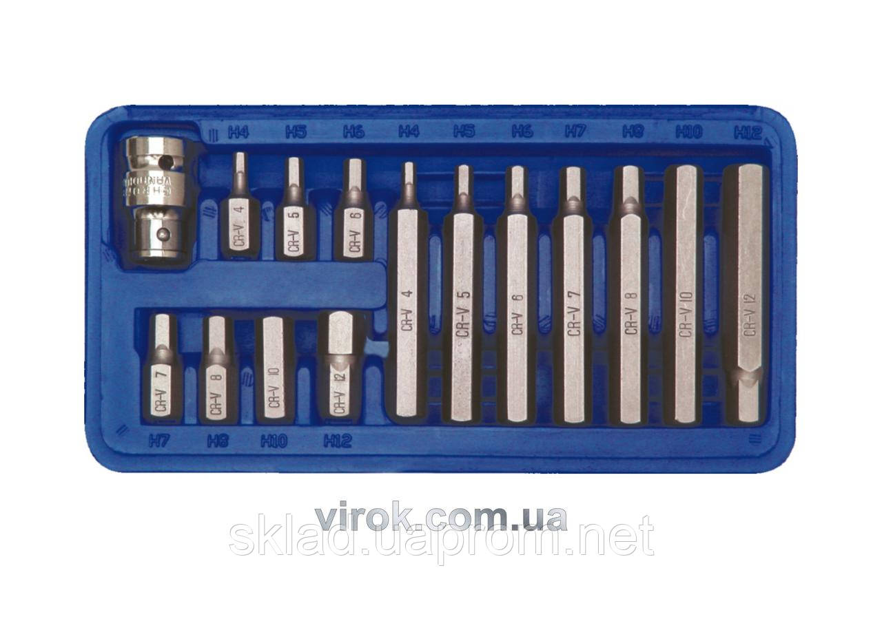 

Набір насадок викруткових VOREL 1/2" HEX H4-12 15 шт