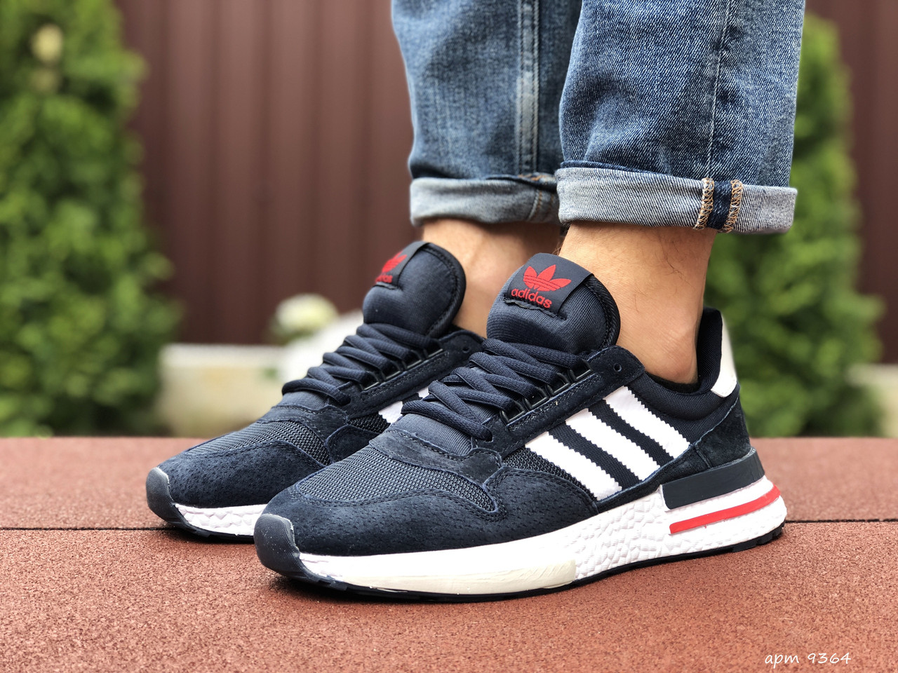 

Мужские замшевые кроссовки Adidas Zx 500 Rm в стиле Адидас темно-синие 42, Темно-синий