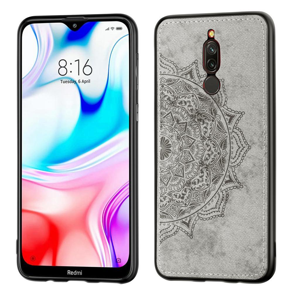 

TPU+Textile чехол Mandala с 3D тиснением для Xiaomi Redmi 8, Серый