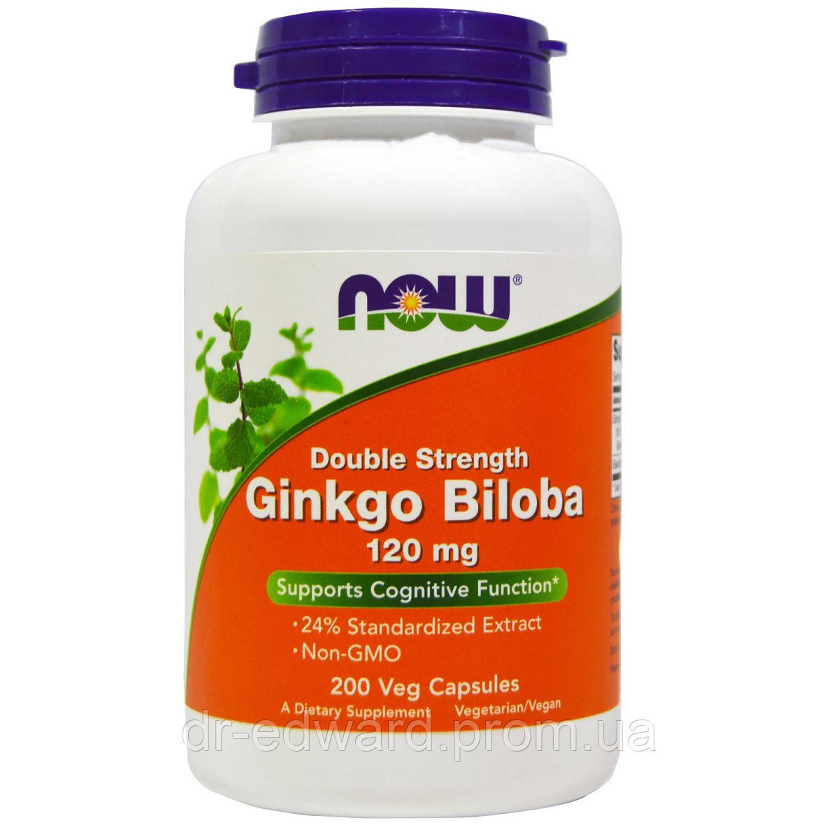 

Гинкго Билоба, Ginkgo Biloba, Double Strength, Now Foods, 120 мг, 200 капсул