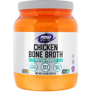 

Now Foods, Chicken Bone Broth 29 гр белка из куриных косточек 544 г 17 порц