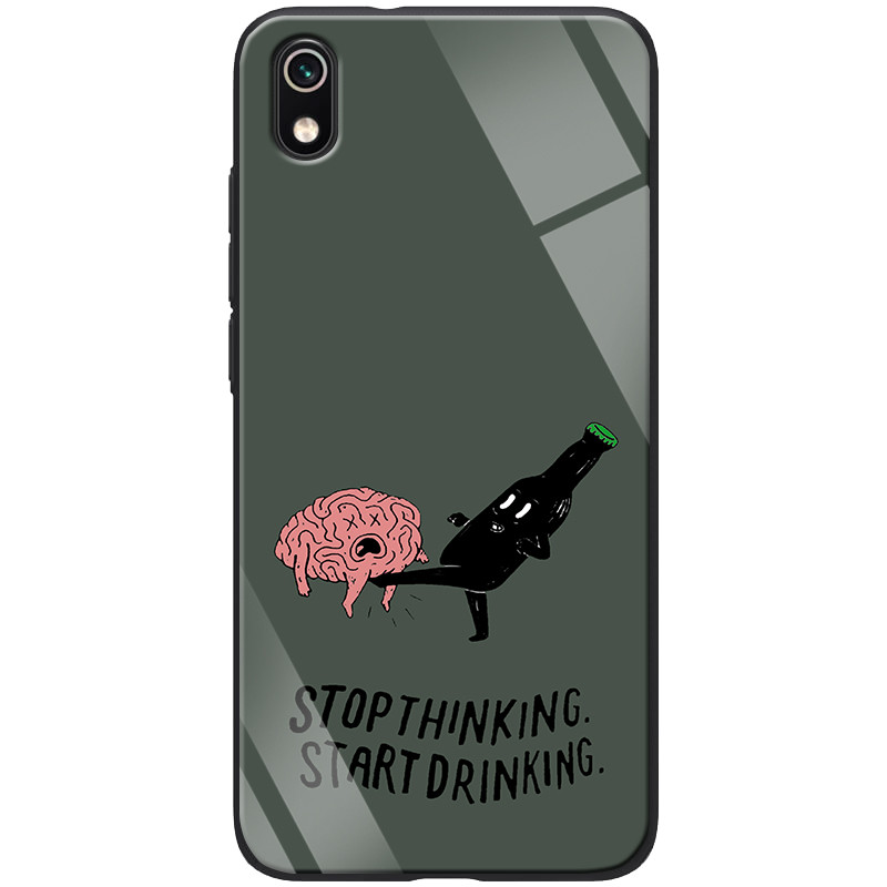

TPU+Glass чехол ForFun для Xiaomi Redmi 7A, Stopthinking / серый
