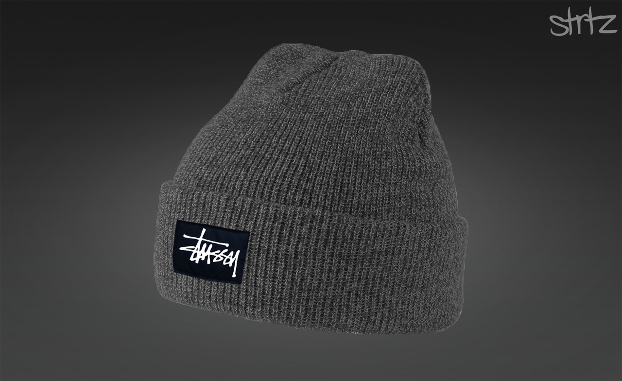 

Мужская шапка Стусси, шапка Stussy, зимняя теплая шапка, Серый